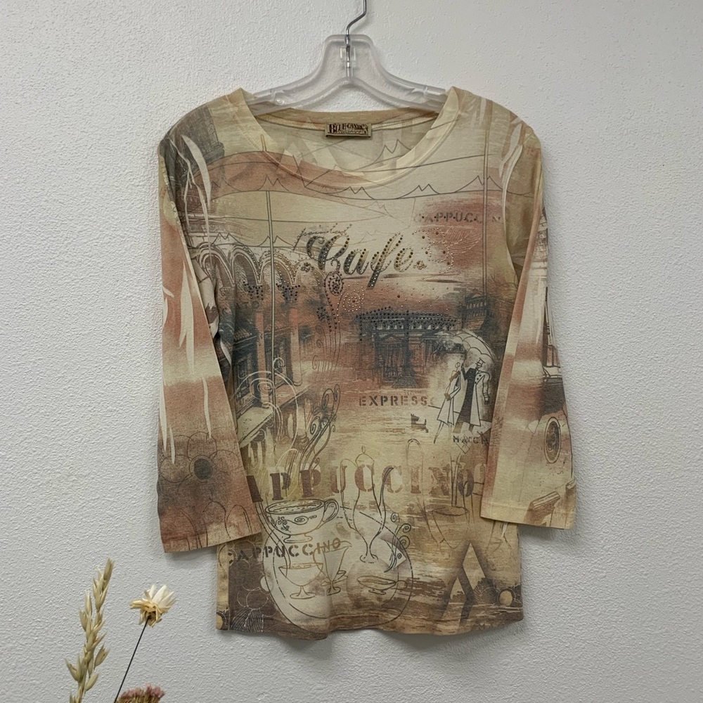 Y2K Grunge Printed Long Sleeve Top